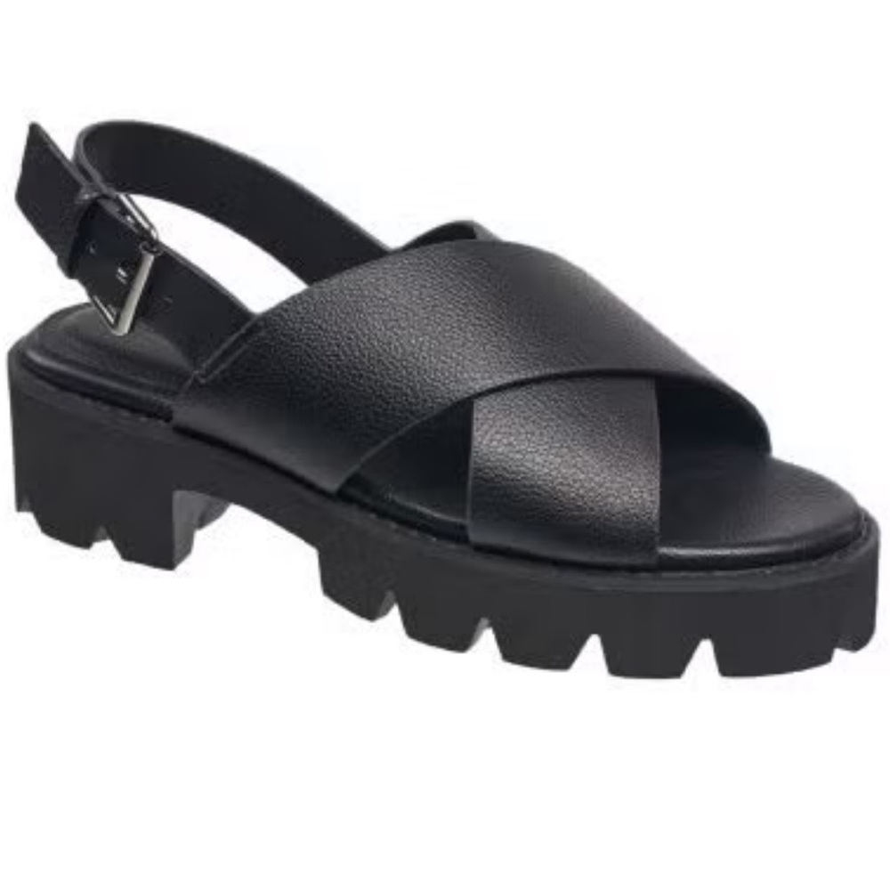 French Connection Black Chunky Sandals